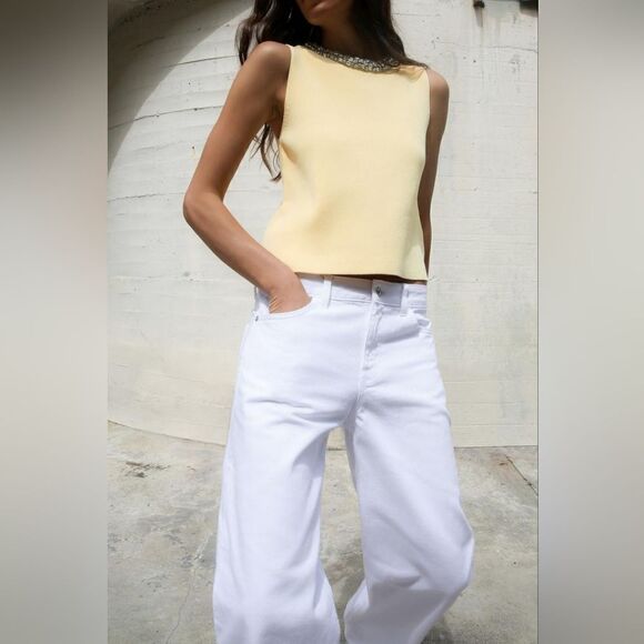 ZARA JEWEL PLAIN KNIT TOP - Picture 5 of 10